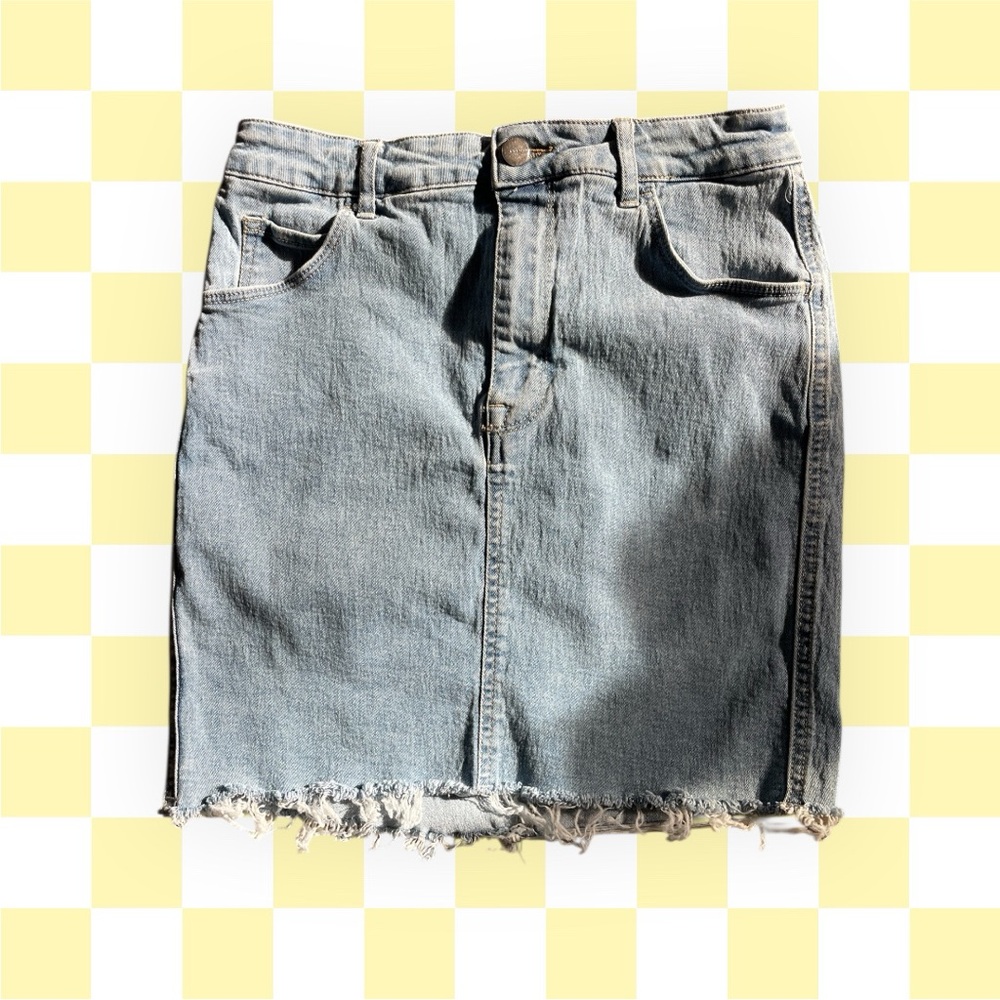 H&M Light Blue Denim Midi Skirt